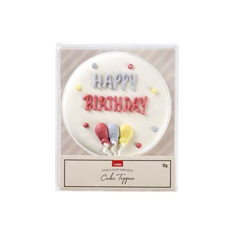 Buy Coles Happy Birthday Edible Cake Plaque 1 Each Coles