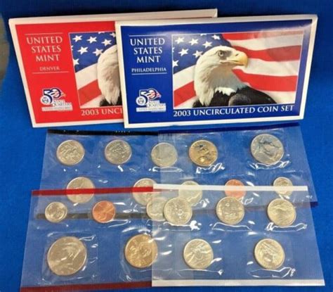 2003 Us Mint P D Uncirculated 20 Coin Set Mint Condition Coa Ebay