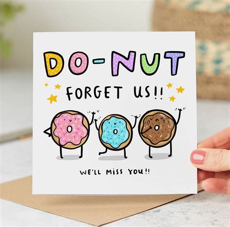 Donut Forget Us Leaving Card By Arrow Gift Co