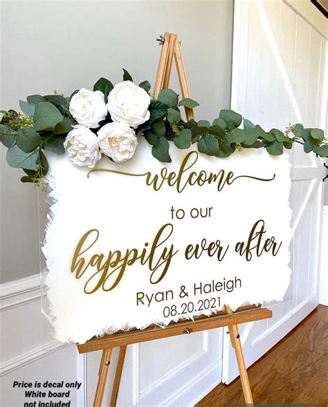 Happily Ever After Decal For Wedding Sign Vinyl Decal Welcome To Our