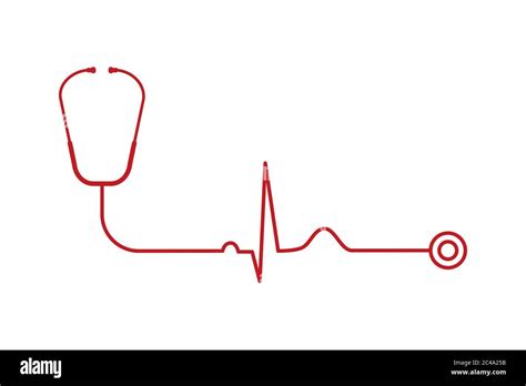 Electrocardiograma con estetoscopio Concepto de corazón saludable