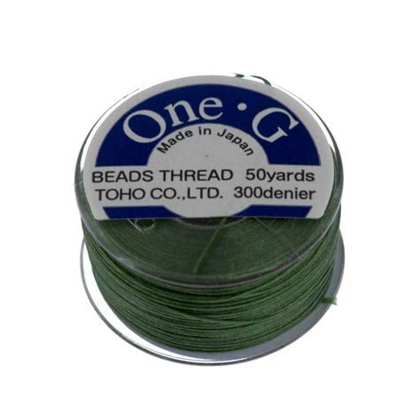 Toho One-G Nylon Green Thread 50 yard bobbin | Aura Crystals, LLC