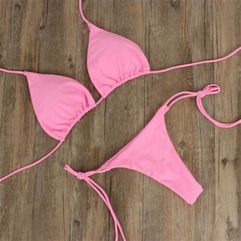 Pcs Sexy Women Summer Swimwear Bikini Set Bra Tie Side G String Thong Beach Ebay