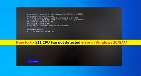So beheben Sie den Fehler 511 CPU Lüfter nicht erkannt in Windows 10 8