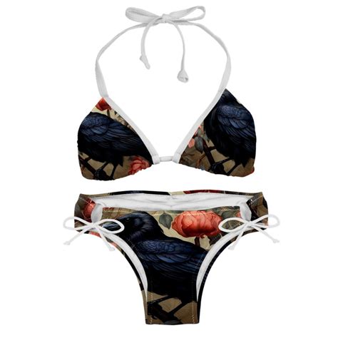 Crow Detachable Sponge Adjustable Strap Bikini Set Two Pack Swimsuits For All Occasions