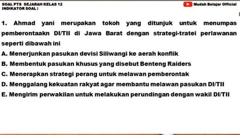 Kisi Kisi Soal Lengkap Beserta Kunci Jawaban Sejarah Kelas 12 Smama