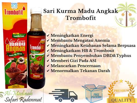 Jual Trombofit Sari Kurma Madu Angkak Plus Jambu Biji Merah 460gr