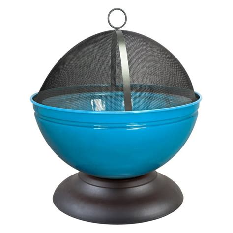 La Hacienda Globe Enameled 22 In Round Wood Burning Fire Pit With Free