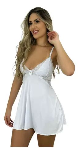 Camisola Feminina Renda Costa Nua Lingerie Sem Bojo Dormir Mercadolivre