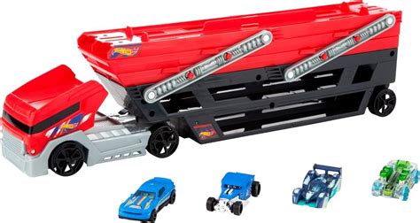 Hot Wheels Modern Big Rig Mega Race Car Haule Exclusive
