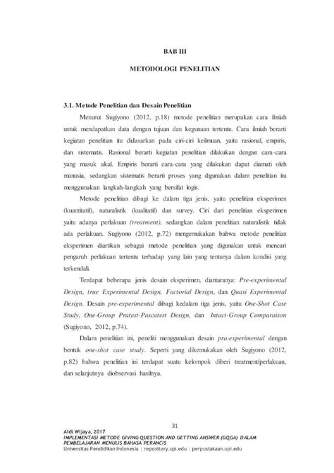 Pdf Bab Iii Metodologi Penelitian Metode Penelitian Dan