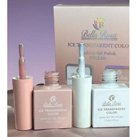 Kit Esmalte Gel Francesinha Bella Rosa Ice Transparent Renda Nude Ml Gel Polish Uv Led