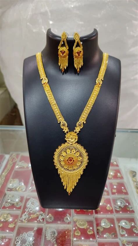 gold necklace  earrings set antique finish