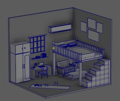 Isometric Bedroom on Behance