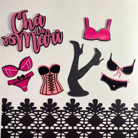 Arquivo de Corte Topo de Bolo Chá de Lingerie Luxo Elo