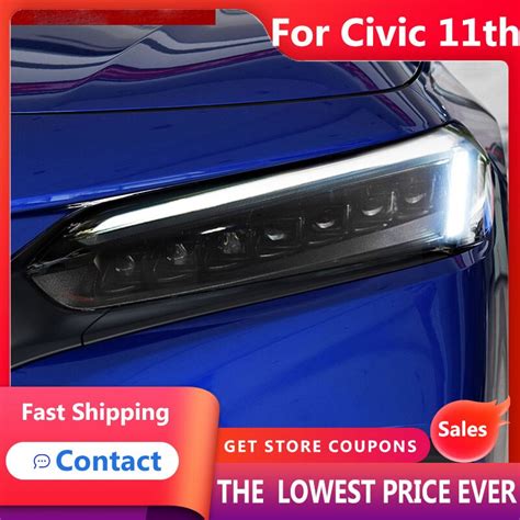 Car Styling For Honda Civic X Headlight 2022 Civic 11th Gen Headlight