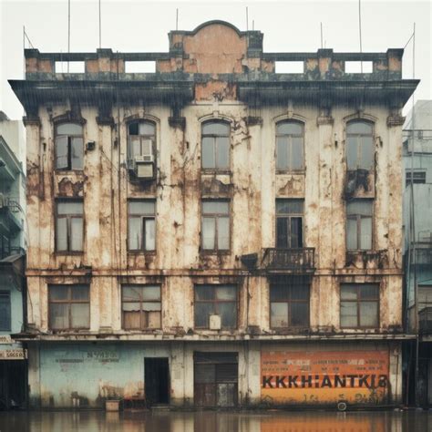 Exploration Des Façades Texturées Des Vieux Bâtiments Délabrés De