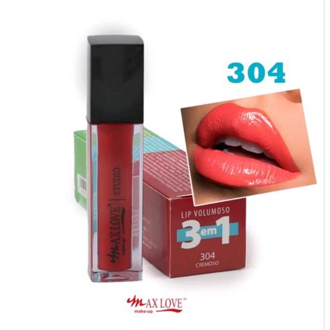 Gloss Lip Volumoso Max Love Make Up 3 Em 1 Vitamina E Ácido Hialurônico