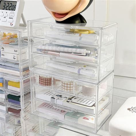 Stackable Storage Containers Clear Plastic Storage Drawers Transparent