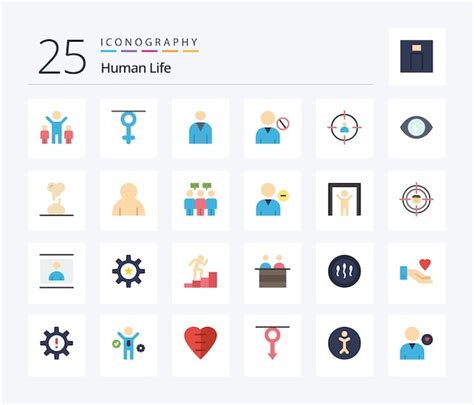 Paquete De Iconos De Colores Planos Humanos Que Incluye Negocio De