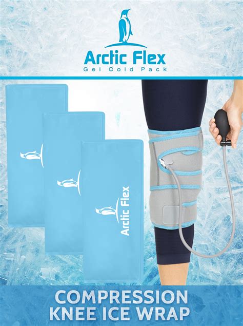 Vive Compression Knee Ice Wrap Hot Cold Therapy Brace With Air Pump For Pain Relief And
