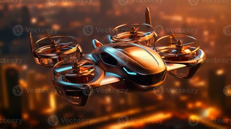 Travel Human Drone Of A Beautiful Transportation With Futuristic Design