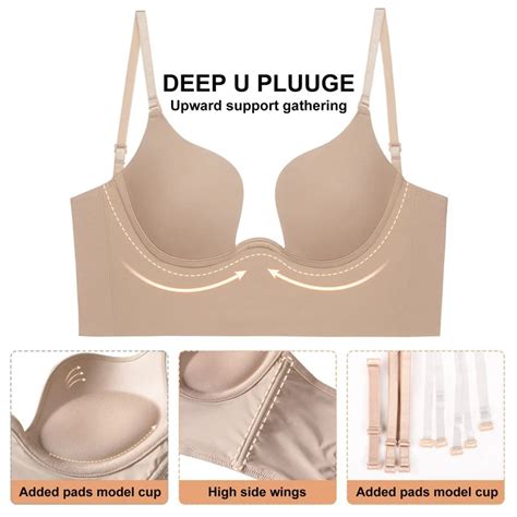 Suti De MergulHO Invis Vel Deep U Para Mulheres Top Sem Costas Lingerie Sexy Al