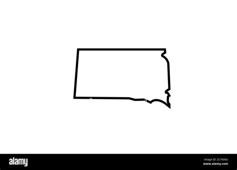 South Dakota map outline state vector illustration Stock Vector Image ...