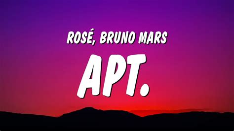 RosÉ And Bruno Mars Apt Lyrics Youtube Music