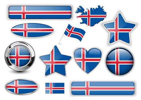 Premium Vector Iceland Iceland Flag Buttons Great Collection High