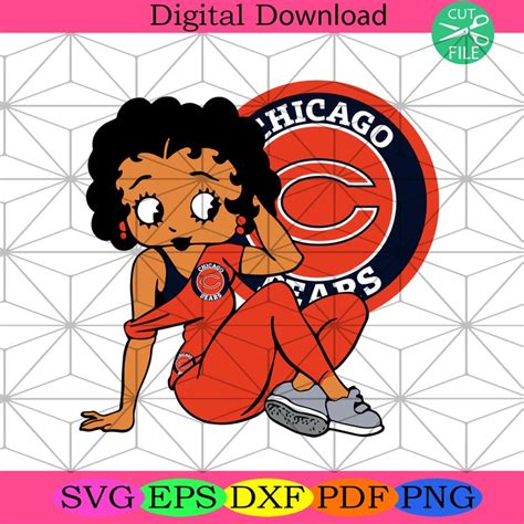 Sporty Chicago Bears Betty Boop SVG For Fans