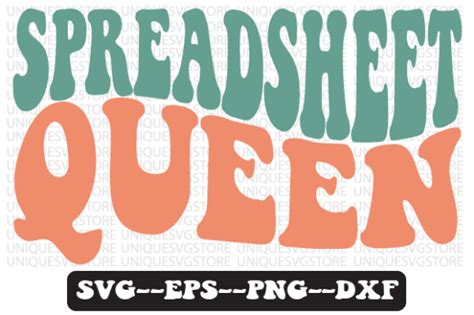 Spreadsheet Queen Retro Wavy Svg Design Graphic By Uniquesvgstore · Creative Fabrica