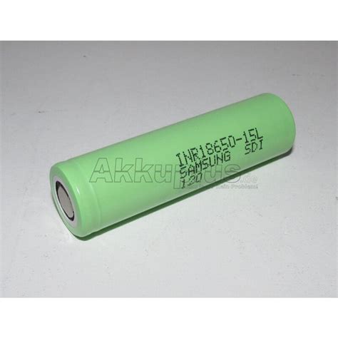 Samsung - INR18650-15L - 3,6 Volt 1500mAh Li-Ion [LiNiMnCoO2] - AkkuP