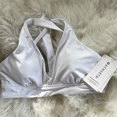Athleta Swim Athleta Longline Plunge Bikini Top Ac White Nwt Poshmark