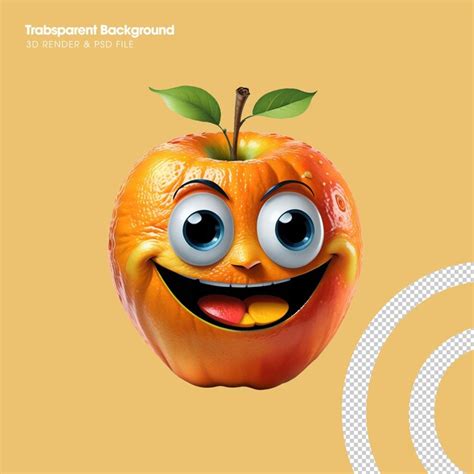 Premium Psd 3d Cute Orange Cartoon Character