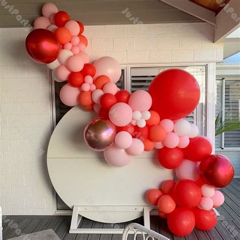 Pcs Globo Rojo Mate Garland Arco Kit Decoraci N Boda Etsy