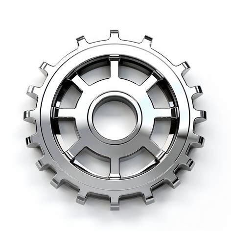 digital technology gear chrome material premium photo illustration