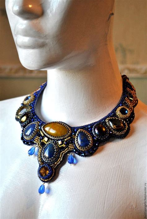 колье из бисера 'Ультрамариновый шик' | Бисер, Колье ручной работы, Шик