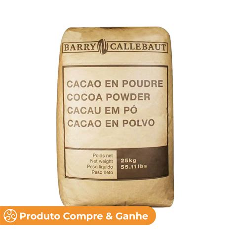 Cacau em Pó 100 Belga 25Kg Importado Barry Callebaut