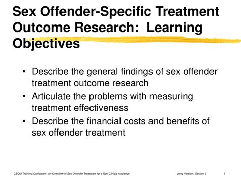 PPT Sex Offender Specific Treatment Outcome Research Learning Objectives PowerPoint