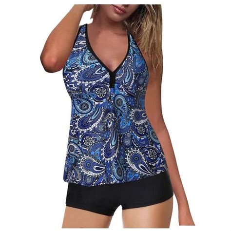 Minetom Femme Et Tankini Imprim Floral Maillot De Bain Push Up Bikini Bretelle Set Pi Ces