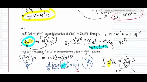 Mat 1400 125 Survey Of Calculus Section 12 2 Part 2 Integration By