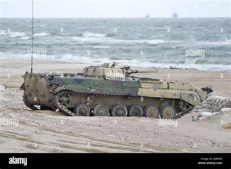 Polish Infantry Fighting Vehicle BMP 1 On The Beach During The 45th