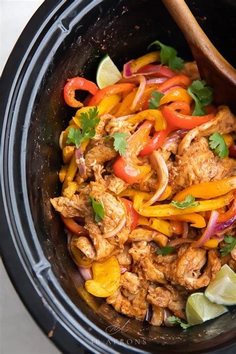 Crockpot Chicken Fajitas Aprons