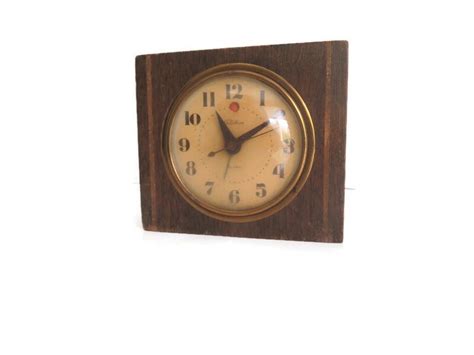 Vintage Telechron Alarm Clock Old Wood Framed Electric Clock Telechron