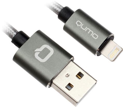 Купить Кабель круглый QUMO Lightning 8-pin MFI - USB 2.0 Type-A серый 2 ...