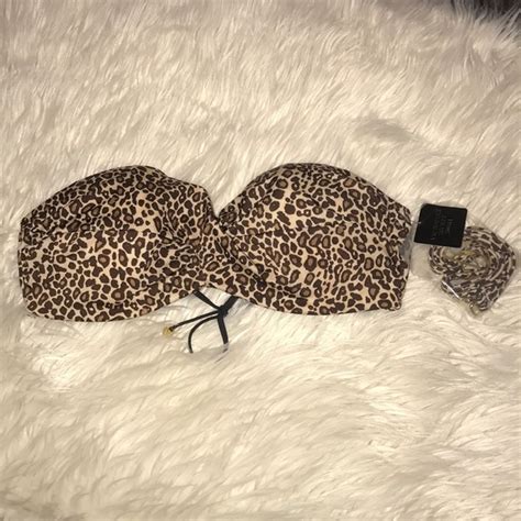 Victoria S Secret Swim Victorias Secret Swim Leopard Strapless Bikini Top Poshmark