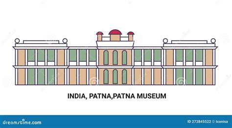 India, Patna,Patna Museum, Travel Landmark Vector Illustration Stock Vector - Illustration of ...