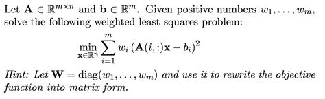 Solved Wm 9 Let A E Rmxn And B ERM Given Positive Numbers Chegg