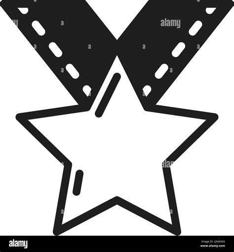 Star Medal On Ribbon Winner Symbol Award Logo Stock Vector Image